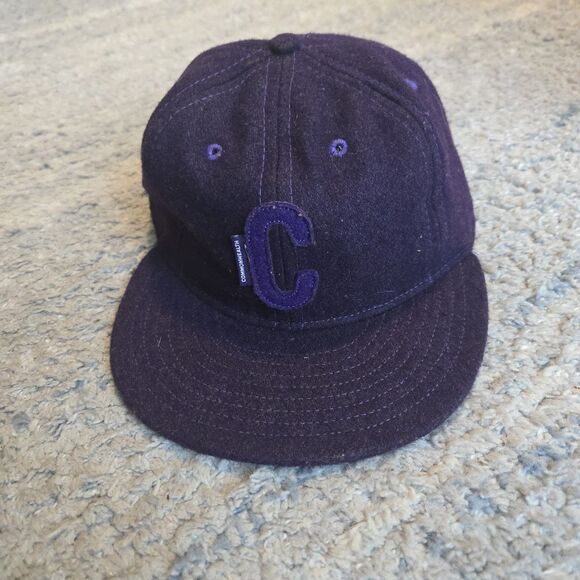Vintage Ebbets Field Flannels Hat Purple Patch C Logo Made in USA - Picture 1 of 7